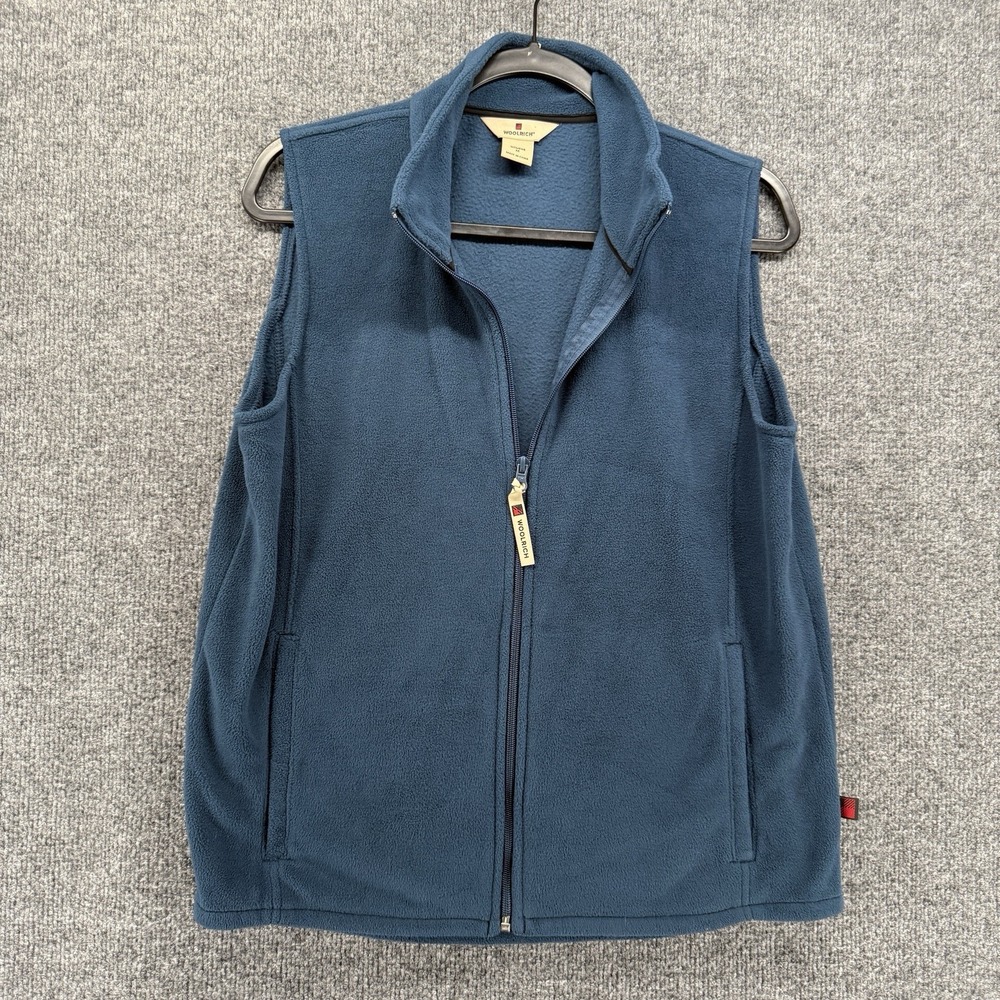 Woolrich Jacket Womens M Blue Fleece Full Zip Sleeveless Casual Outdoor Hiking